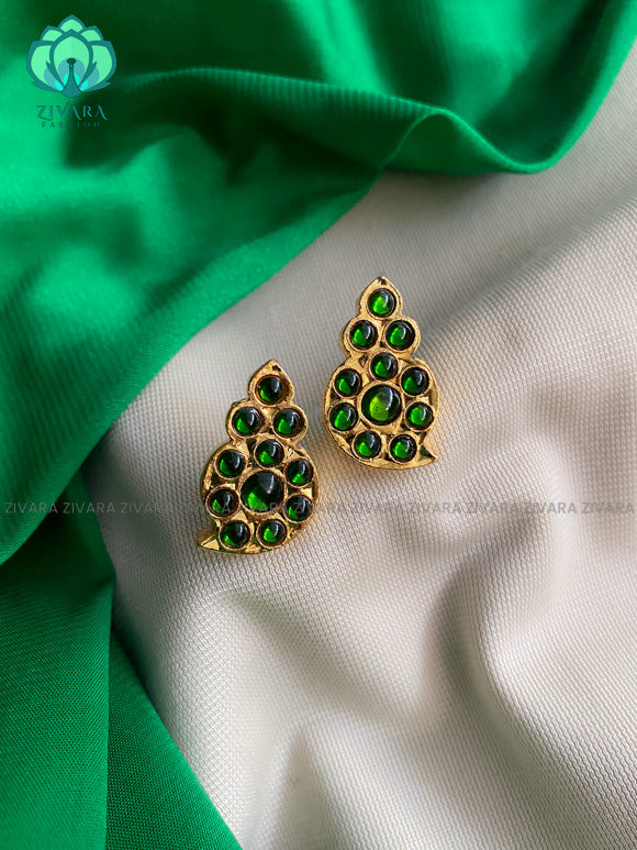 Green - Kemp earrings - Manga Studs