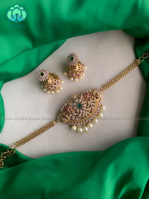 AD STONE CHOKER -TRADITIONAL CHOKER COLLECTION WITH EARRINGS- LATEST JEWELLERY COLLECTION