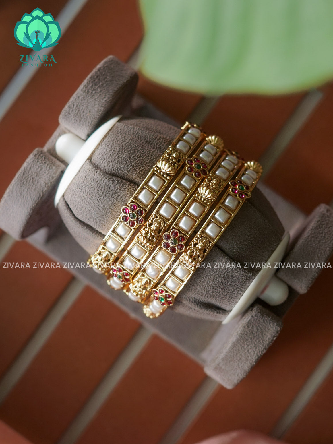 PEARL - 4 PIECE  -NORMAL MATTE  FINISH bangles- latest jewellery collection- Zivara Fashion