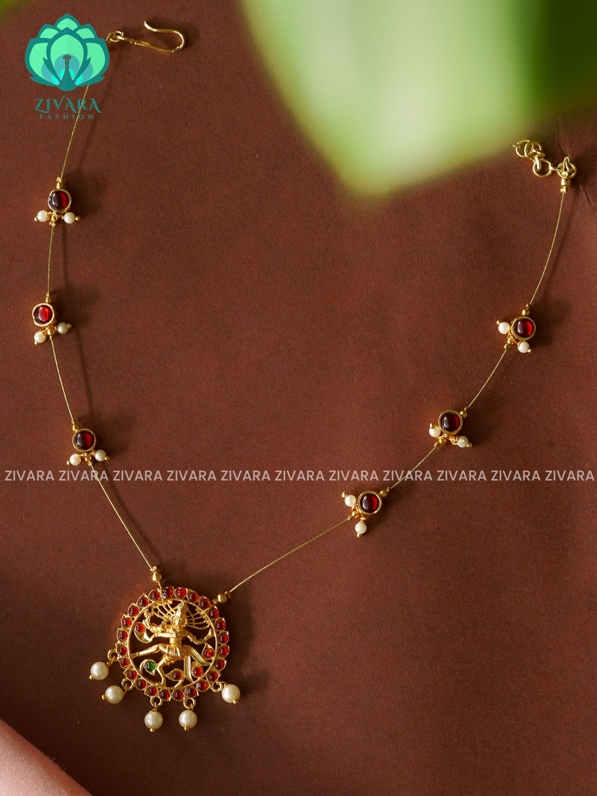 NATARAJA KEMP  INVISIBLE MINIMAL ELEGANT HANDMADE NECKLACE WITH BRILLIANT FINISH MOTIFS- ZIVARA FASHION